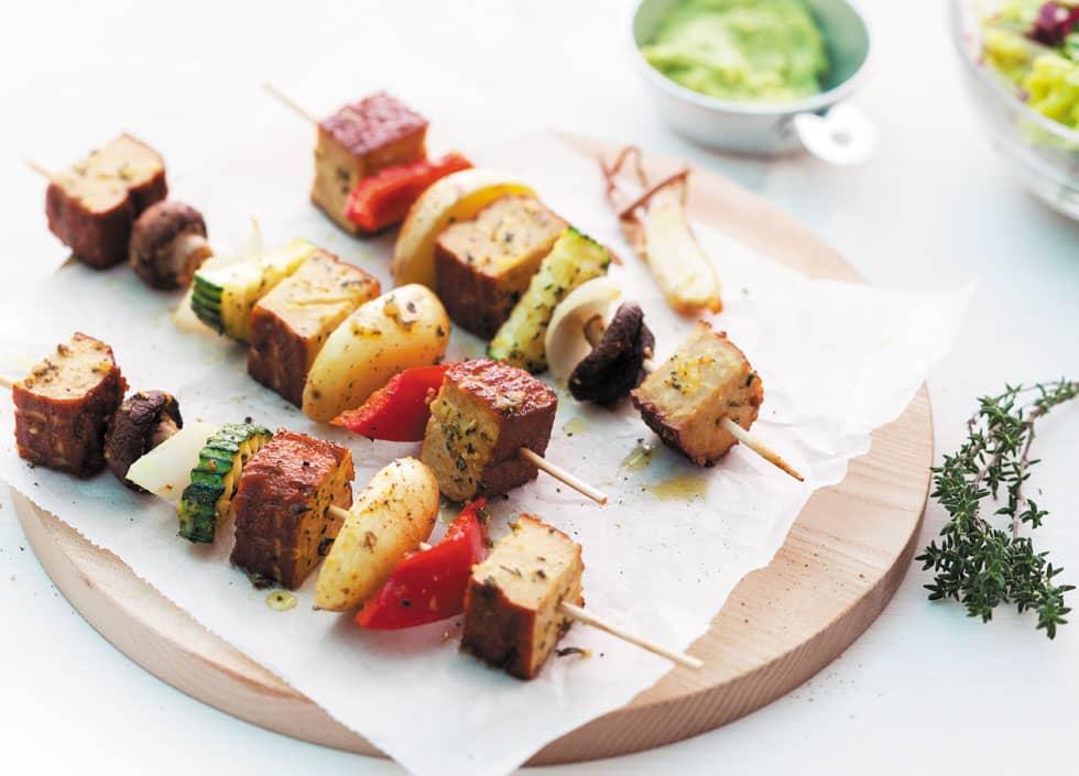 recette Brochettes de légumes d'été au barbecue pour 4 personnes